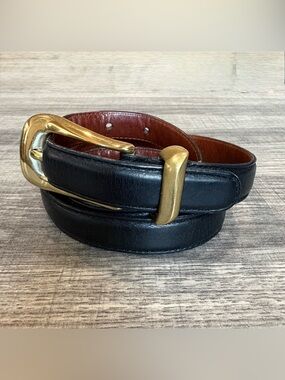 Vintage Coach Women’s Size M Black Glove Tanned Leather Belt Brass Buckle 8528